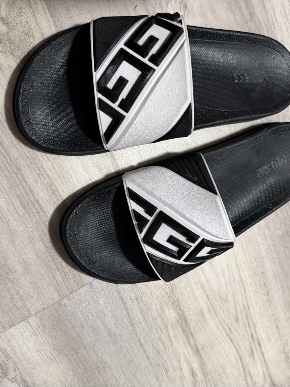 & Other Stories Black and White Logo Slide Sandals